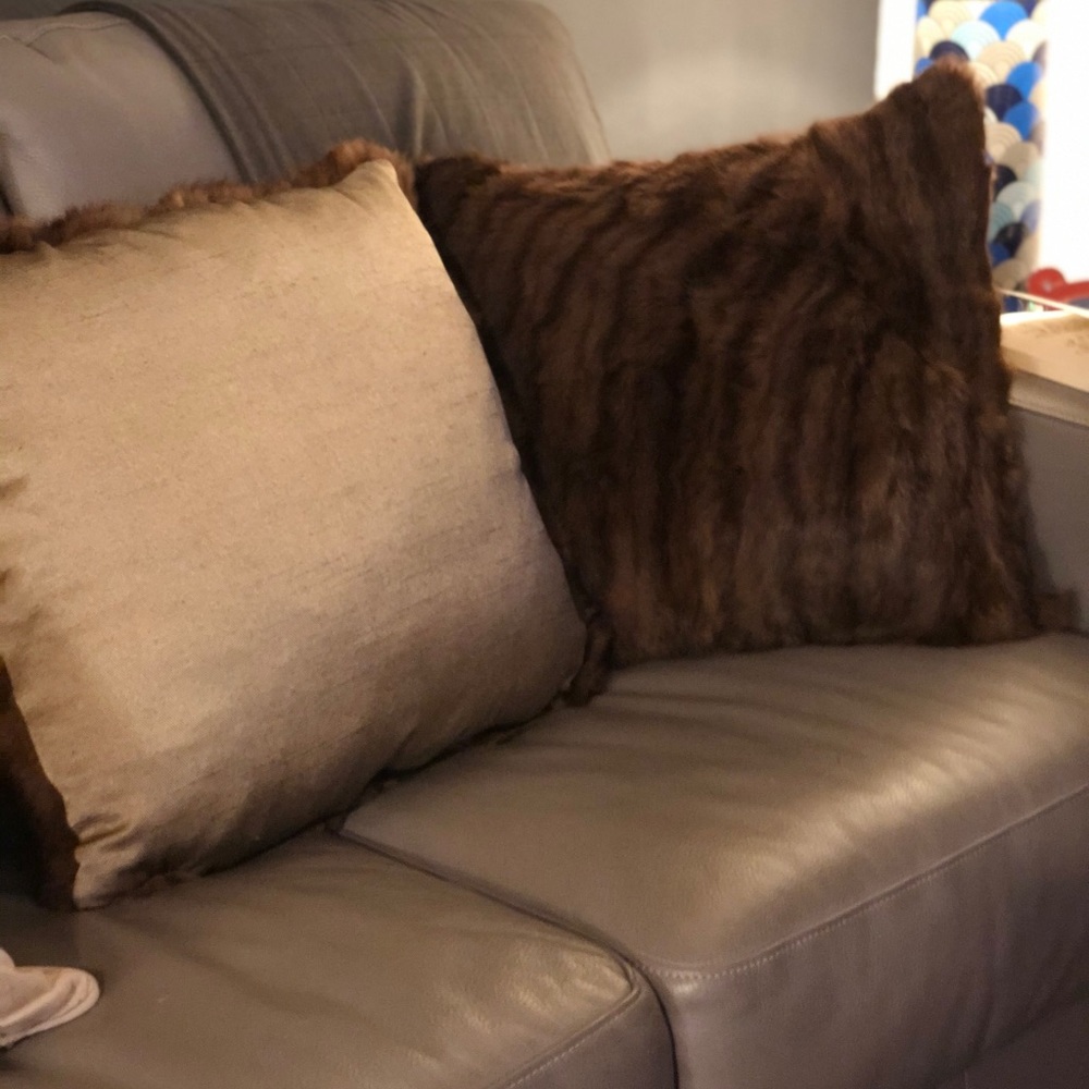 Genuine Sable Fur throw pillows
